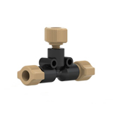 PEEK Tee .020 thru hole Hi Pressure, F-300